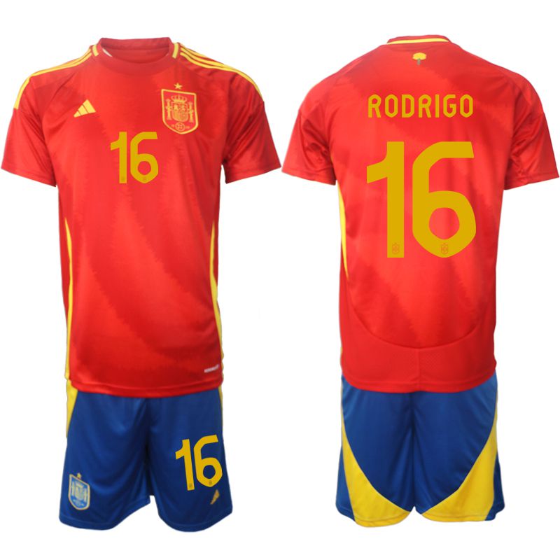 Men 2024-2025 Season Spain home red #16 Soccer Jersey